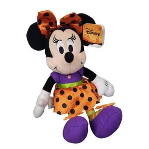 Disney Minnie Mouse Halloween 10" Bean Plush Toy Just Play Collectible NWT